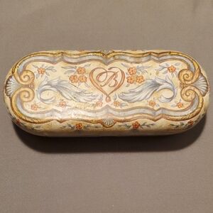 Brighton Eyeglass Metal Case with Vienna Hearts, Blue and Cream Accents